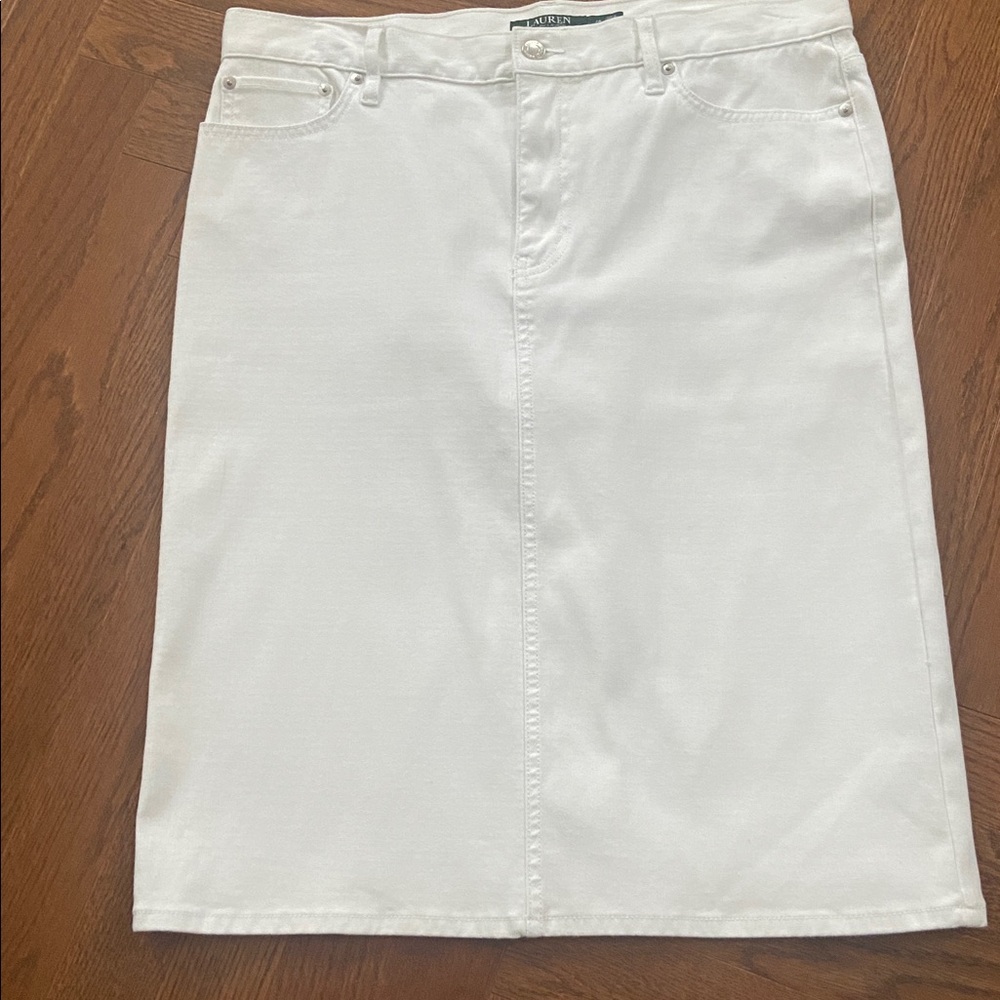 Lauren Ralph Lauren White Denim Pencil Skirt size 14